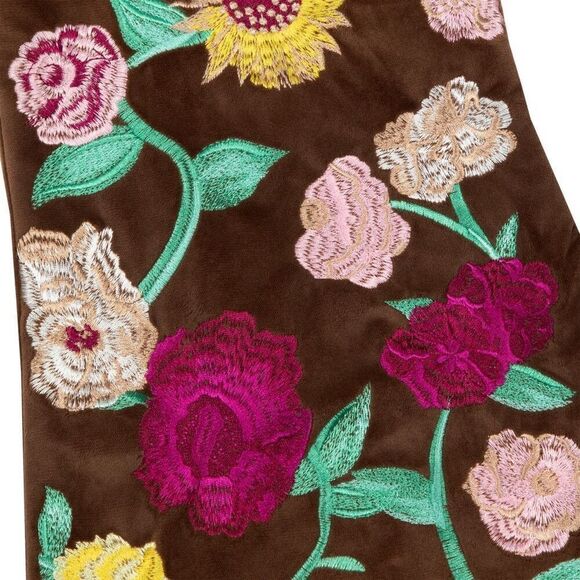 Taylor Swift Acoustic Piano Collection Holiday Stocking NWT Brown Velvet Floral - Picture 3 of 7